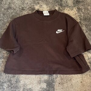 Nike Chocolate Brown Cropped Tee